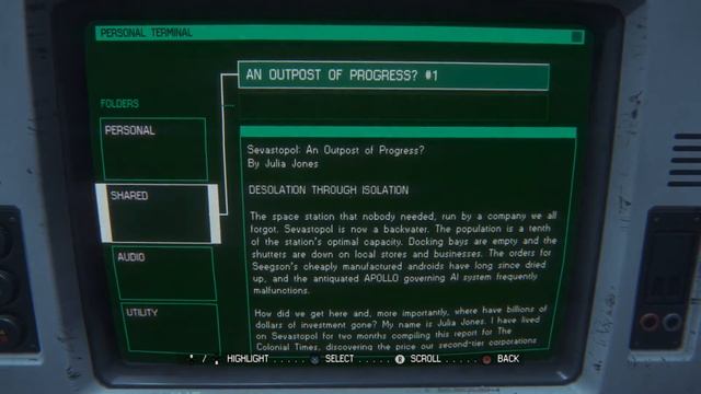 Alien: Isolation - Encounters: Security Access Tuner Tutorial, Security Lockdown, Vent Loot Gamepla смотреть онлайн
