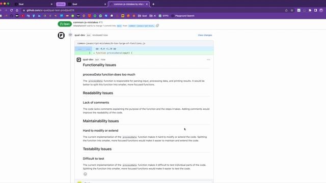 Qual Demo - Supercharge your Github pull requests with GPT-4 analysis