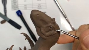 Yutyrannus динозавр с перьями Лепка из полимерной глины. / Yutyrannus dinosaur polymer clay modelin