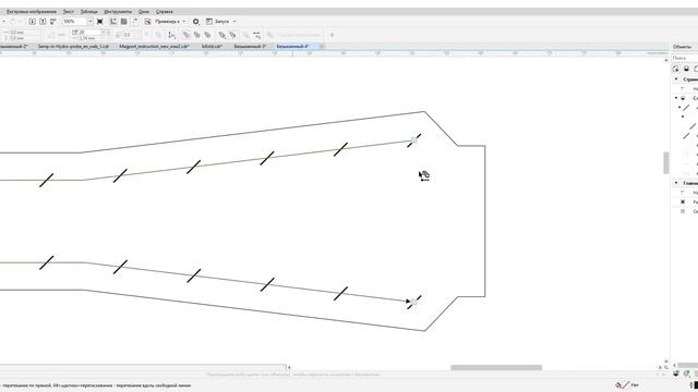 Разметка французского шва по кривым в CorelDraw