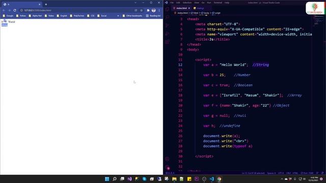 What is JavaScript Data Type ? JavaScript Data Type Bangla Tutorial