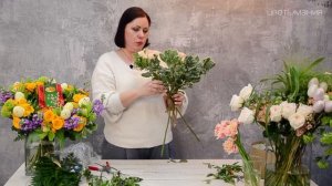 Сборка букета на каркасе из проволоки. Весенний букет.