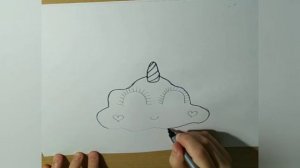 KAWAII Рисунки | Как нарисовать кавайное облачко ЕДИНОРОГ