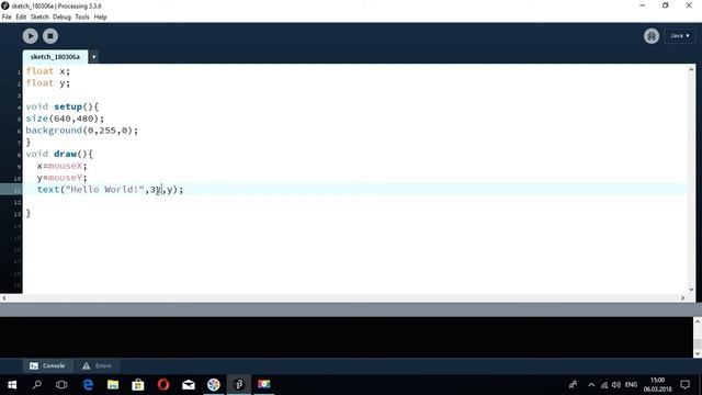 Основы программирования Java. Processing. Координаты мыши смотреть онлайн
