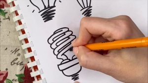 Как рисовать ЛАМПОЧКУ | How to draw a light bulb