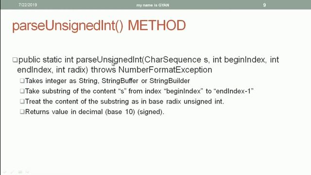 Wrapper Classes in Java | #30 | parseUnsignedInt() of Integer and parseUnsignedLong() of Long Class