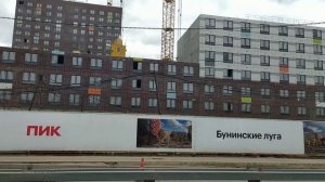 Стройка. Бунинские луга 3я очередь вид со стороны ул. Монаховой.