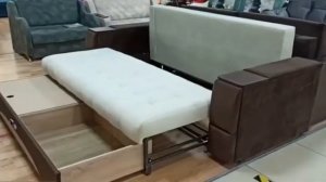 Диван кровать со столиком и выдвижными ящиками