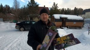 Дача зимой. Закупил немного розочек, испек хлебушек) Дачный будень #34