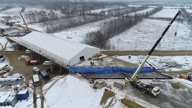 Шатер для укрытия моста, тепляк для заливки бетона смотреть онлайн