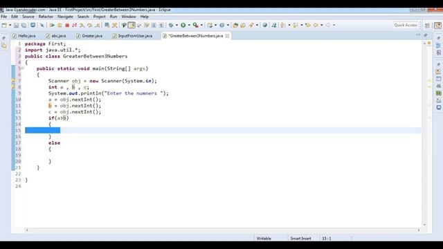 #23 Greater Between 3 Numbers Using Nested If else Using Java Programming смотреть онлайн