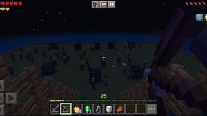 Стреляю в монстров на одном острове в Minecraft