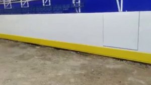 Монтаж хоккейной коробки в тентовом ангаре