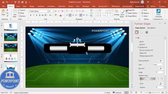 Create animated Football Scorecard Template in PowerPoint. Tutorial No.934