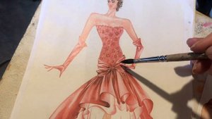 Техника изображения атласа и бархата (фэшн-иллюстрация). Часть 1