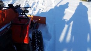 Уборка снега квадроциклом.