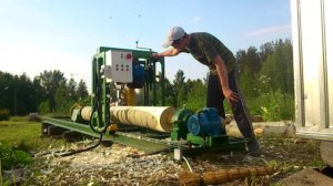 Станок для обработки оцилиндрованного бревна.Сам собрал.Гранев Е.Л.с.ПУРЕХ 2015