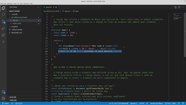 React para Web - JSX versus HTML - Parte 2 смотреть онлайн