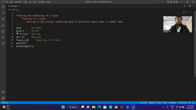Packing & Unpacking of a Tuple In Python | Python Tutorials For Beginners