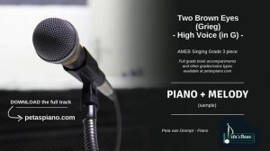 Two Brown Eyes (Grieg) - Piano Accompaniment + Melody (sample)