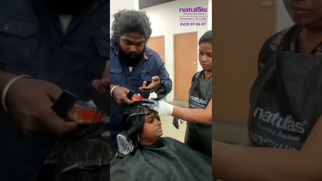 #haircolouring#bestnaturalsinchennai#beautyacademythiruvallur#bridalmakeup