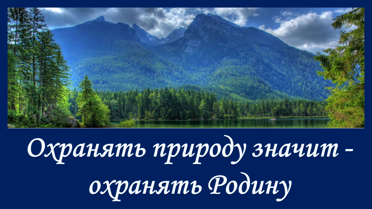 Охранять природу значит охранять родину