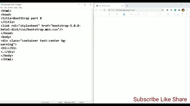 Bootstrap part 8 | How to use container class | #Class | #Bootstrap | Webdesign