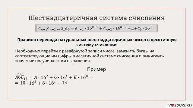 8 класс. 02. Восьмеричная и шестнадцатеричная системы счисления