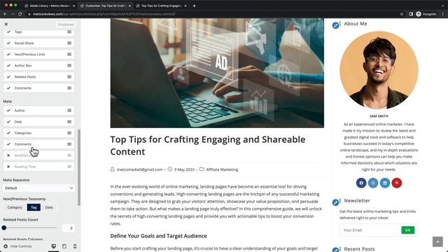 Как отредактировать страницу поста в блоге в Wordpress (тема OceanWP) смотреть онлайн