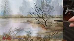 Вечерний туман. Рисуем акварелью
