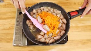 Куриные сердечки, тушеные в молоке