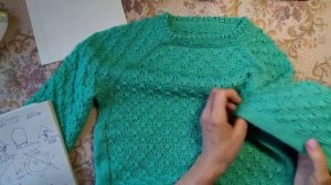 Кофточка для девочки 10 - 12 лет регланом сверху//азиатский росток//подрезы.