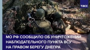 МО РФ сообщило об уничтожении наблюдательного пункта ВСУ на правом берегу Днепра