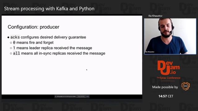 Stream processing with Kafka and Python – Ilia Khaustov смотреть онлайн