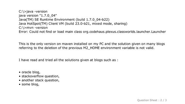 Windows : Maven error: Could not find or load main class org.codehaus.plexus.classworlds.launcher.L