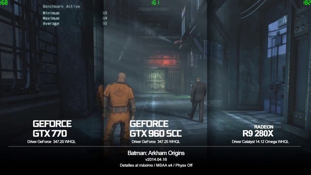 Benchmark Comparison - Batman: Arkham Origins [GTX 770 Vs EVGA GTX 960 SSC Vs R9 280X]