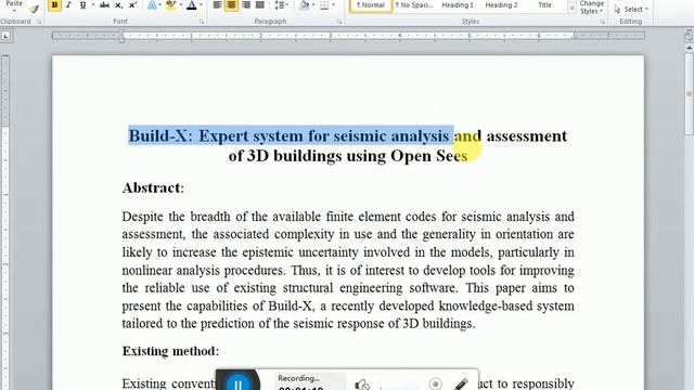 Build-X: Expert system for seismic analysis and assessment of 3D buildings using Open Sees смотреть онлайн