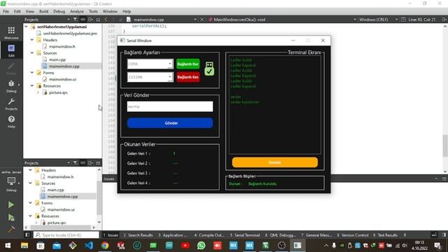 Qt C++ Serial Communication Example with STM32F4 смотреть онлайн