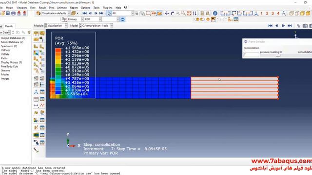 Gibson consolidation in the Abaqus software using the infinite elements