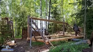 ДРОВНИК И БАНЯ ИЗ гов-на и палок (валежник и хлам). Строительство хозяйства к ТОПовой избе в лесу.