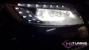 Audi Q7 установка светодиодных линз Aozoom Orion