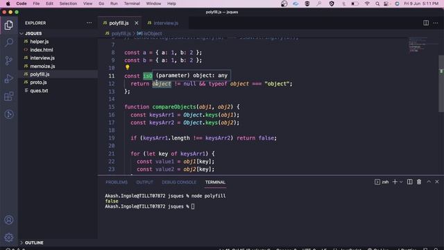 Polyfill of Lodash.isEqual | How to Compare Two Objects in Javascript | MMT Interview Question