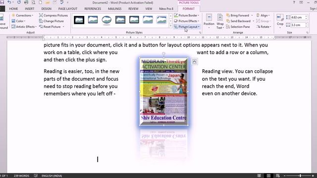 Ms Office Word 2013 Tutorial Video In Hindi Urdu - INSERT IMAGE IN DOCUMENTS Lecture14