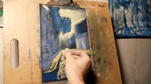 Тактика этюда - от общего к частному.Масляная пастель. Oil pastel.