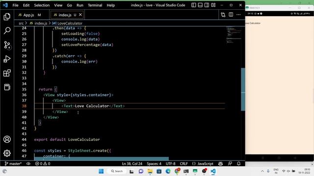 Love Calculator Application Using React Native And Rapid API | Project & Tutorial For Beginners смотреть онлайн