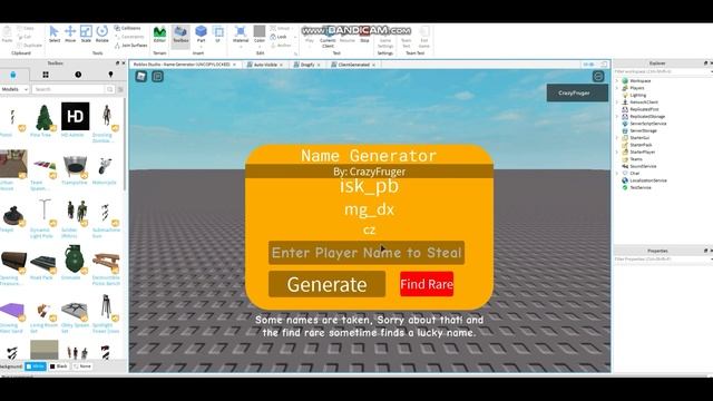 Roblox Studio - Name Generator (Uncopylocked) смотреть онлайн