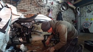 Переделка Suzuki Boulevard M90 под 280 колесо / installation, alteration 280 wheels Suzuki