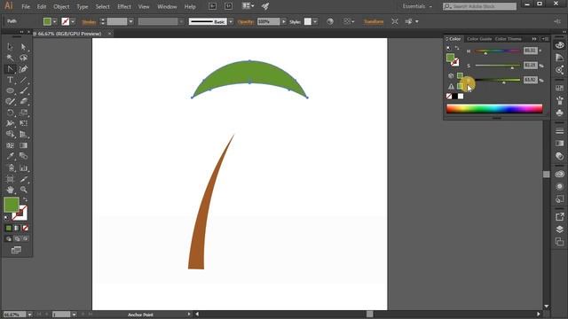 Simple palm icon. Tutorial Adobe Illustrator CC for beginners смотреть онлайн