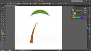 Simple palm icon. Tutorial Adobe Illustrator CC for beginners