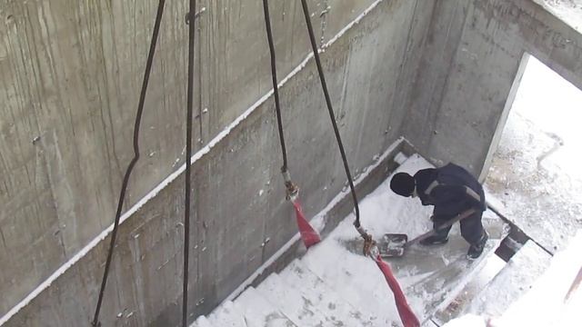 Ленспецстрой  ЖК Ленинградская Перспектива  Монтаж лестничных маршей(29.01. 2018)